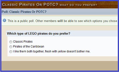 vote discussion poll opinion thoughts tlg group voting pirates caribbean classic soldiers imperial