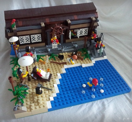 It's not a bad life for the Red Coats - an island-based LEGO MOC by - Spark -