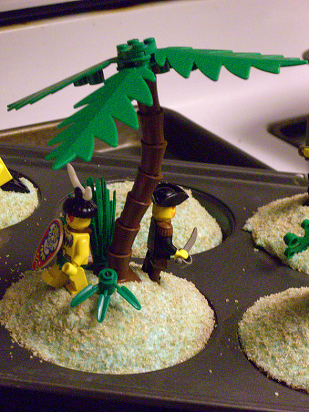 lego pirates cupcakes islanders tree cakes eating desolated