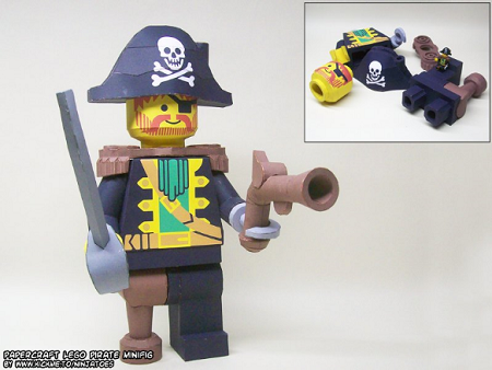 captain redbeard pirates LEGO paper cutlass parts minifigure minifig eyepatch