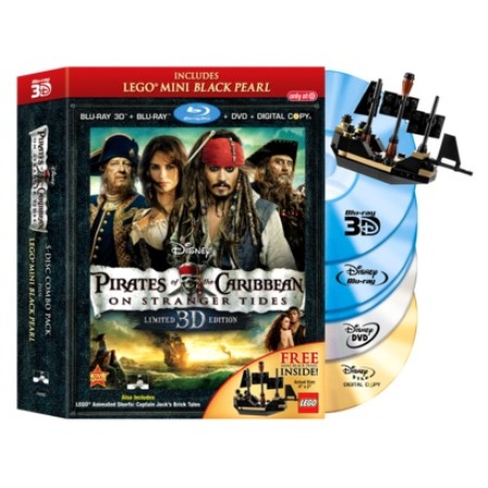 The new Pirates of the Caribbean: on Stranger Tides Blu-Ray and DVD set with free Mini Black Pearl.