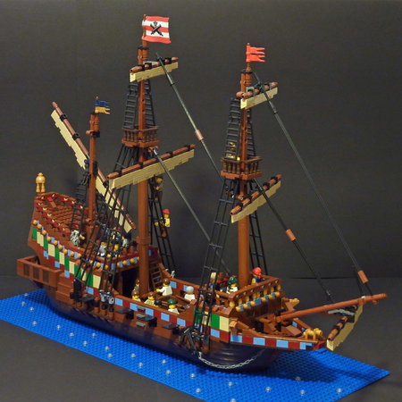 LEGO Pirate Golden Hinde MOC by t-brick