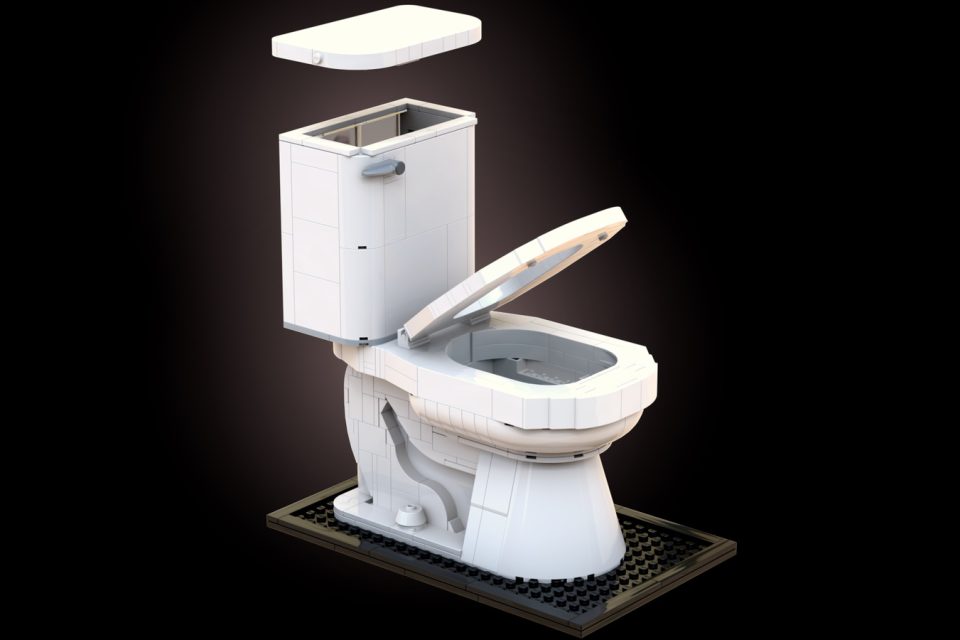 Exploded view of the toilet