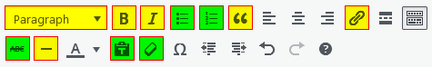 Screenshot of WordPress - Post - Content - Toolbar