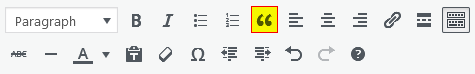 WordPress - Post - Content - Toolbar -Block Quote
