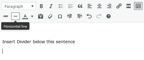 Screenshot of WordPress - Post - Content - Toolbar - Dividers