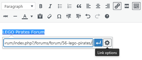 Screenshot of WordPress - Post - Content-Toolbar - Hyperlink - External