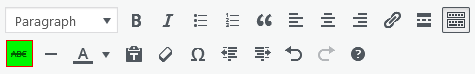 Screenshot of WordPress - Post - Content - Toolbar - Strikethrough