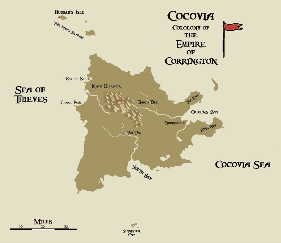 Map of the island of Cocovia