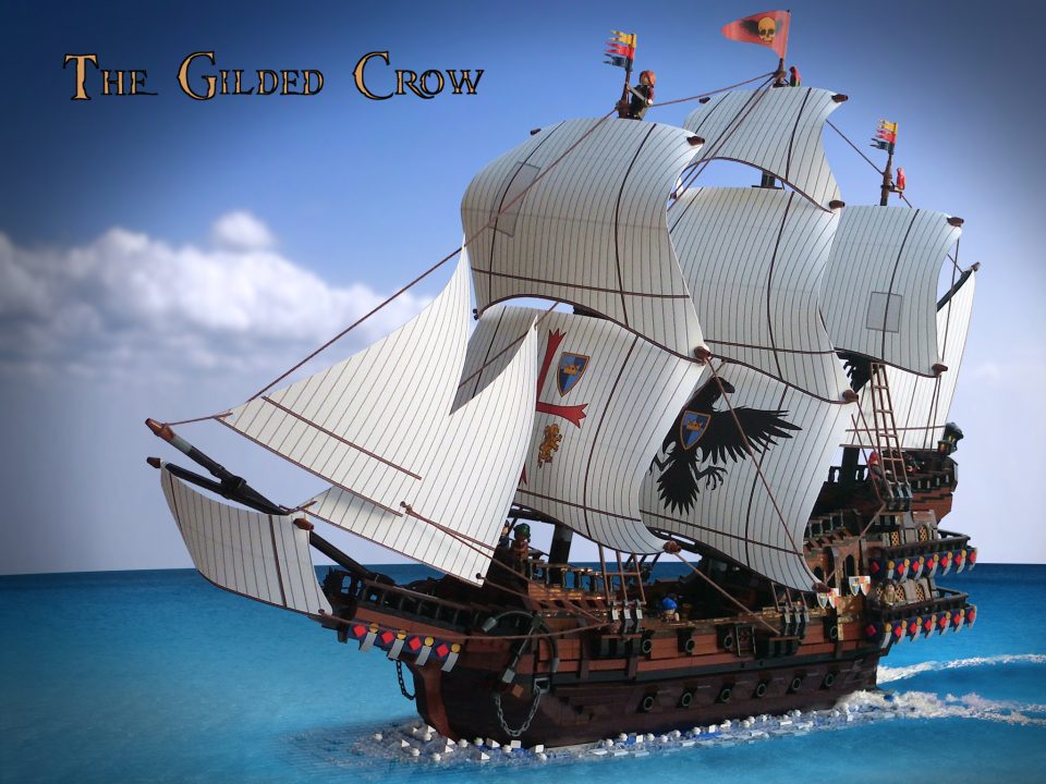 Gilded Crow sailing over a calm blue sea