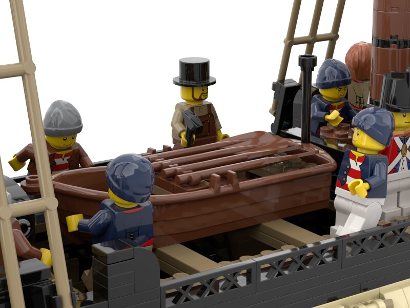 LEGO dinghy and minifigs