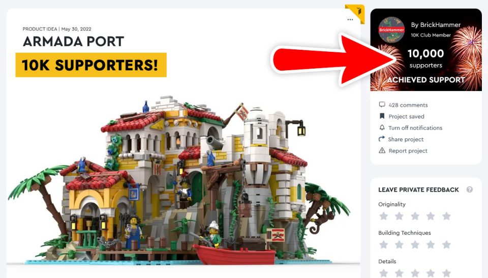 LEGO Ideas Armada Port reaches 10K supporters