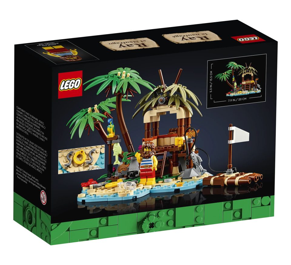 Back of the box - LEGO Ideas: 40566 Ray the Castaway