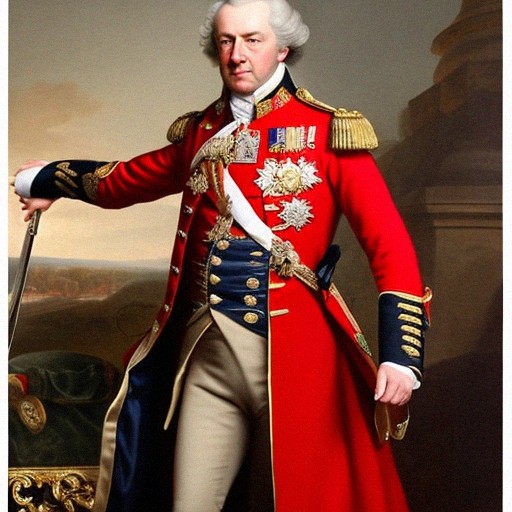 AI Art generated by neural.love with prompt "18th century imperial british red coat general"