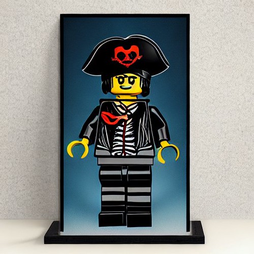 AI Art generated by Stable Diffusion prompt "Lego pirate dystopia dark acrylic"