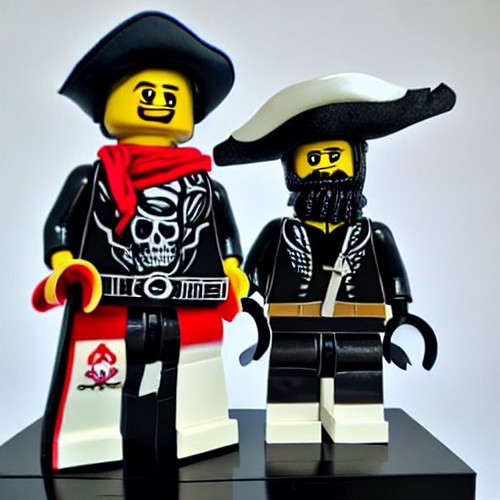 AI Art generated by Stable Diffusion prompt "lego pirate dystopian dark acrylic blackbeard" 