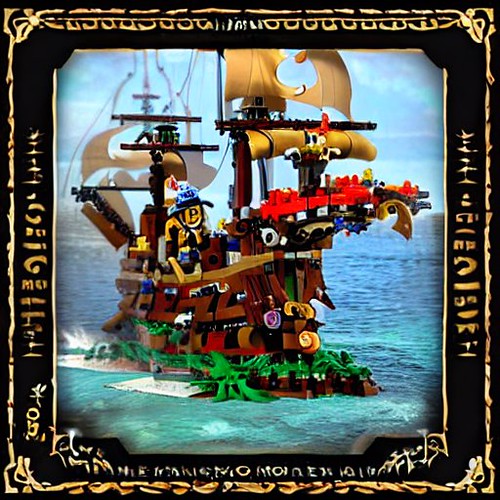 AI Art generated by Stable Diffusion prompt "lego kraken pirate impressionist"