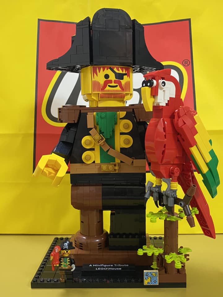 LEGO House Tribute Redbeard with Brick Built Parrot