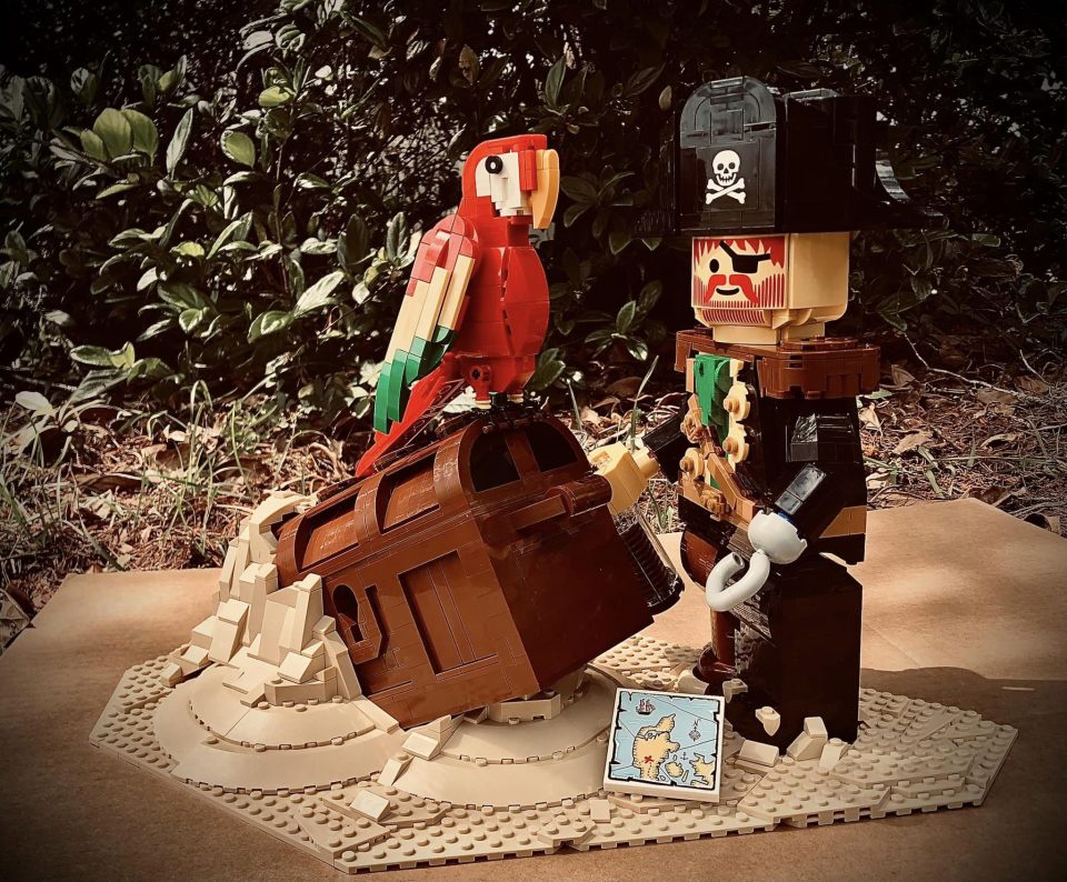 LEGO House Tribute Redbeard with Brick Built Parrot