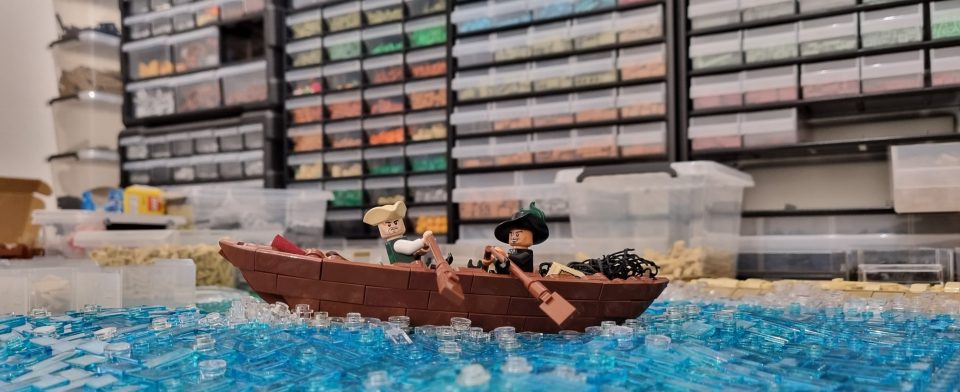 LEGO boat on LEGO water