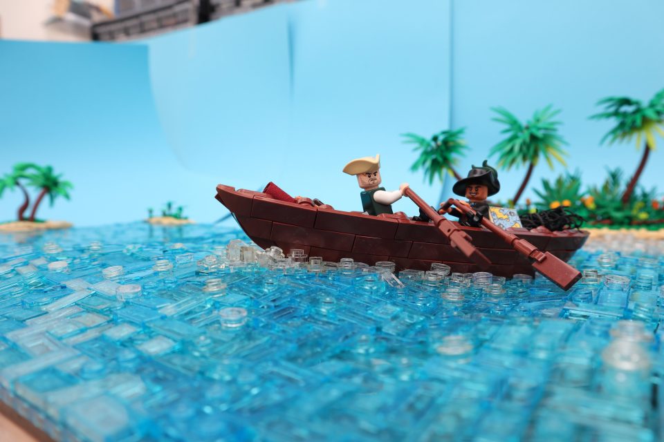 LEGO boat on LEGO Caribbean Sea