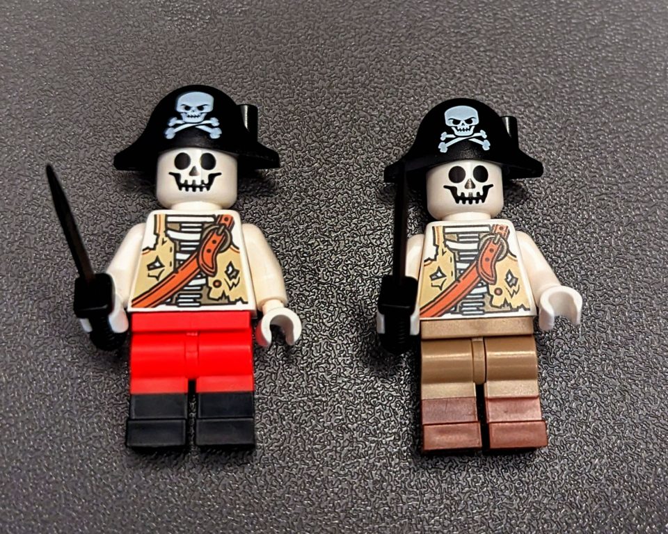 LEGO Pirate Skeleton Leg Variants
