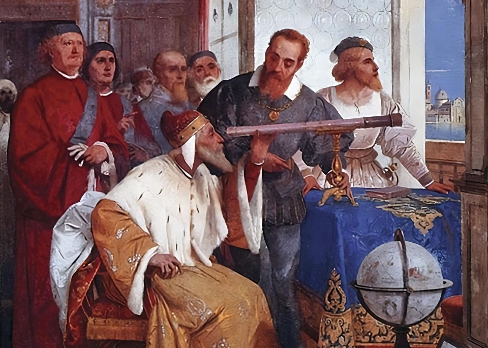 Galileo Galilei Showing the Doge of Venice How to Use the Telescope by Giuseppe Bertini (1858)