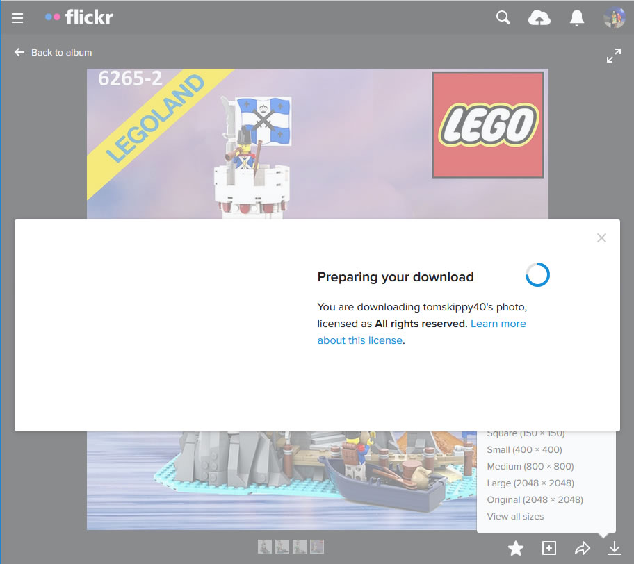 Download Individual Flickr Image Notificiation