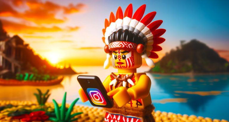 Islander using Instagram on a tablet device