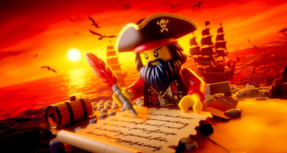 LEGO Pirate hard at work