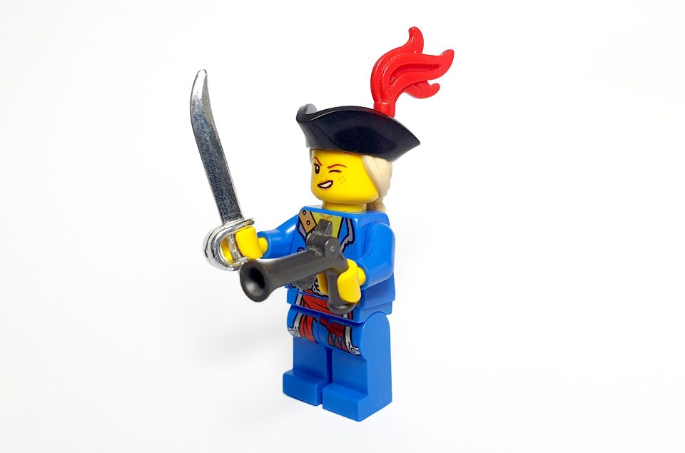 LEGO 2024 Build A Minifigure Pirate holding sword and pistol