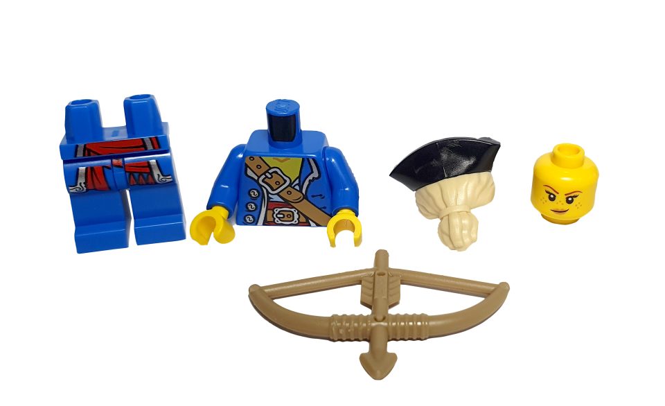 The default parts of the 2024 LEGO Build A Minifigure Female Pirate