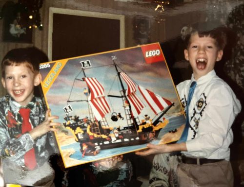 James Kirwin and brother on Christmas 1989 with Black Seas Barracuda