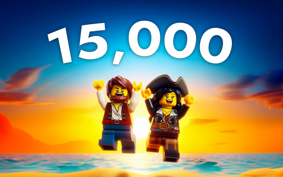 LEGO Pirates jumping for joy