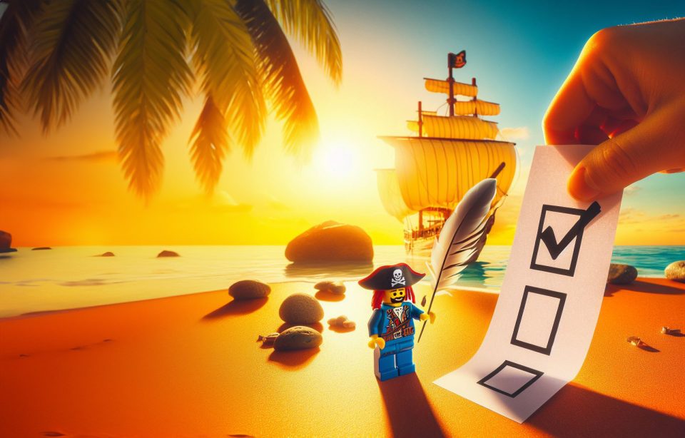 LEGO Pirate voting on beach