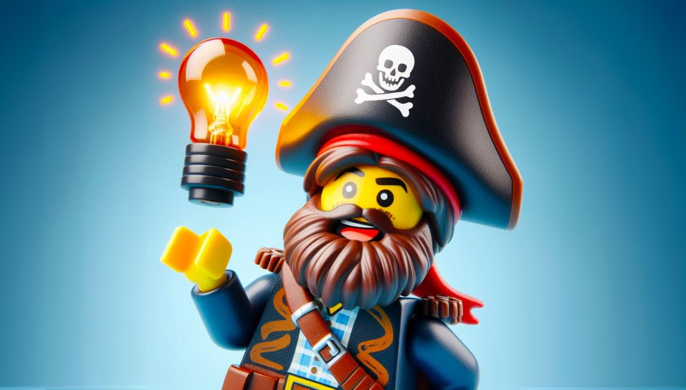 A LEGO Pirate Having Great Idea