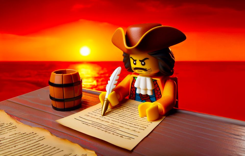 LEGO Dutch merchant signing contract at docks