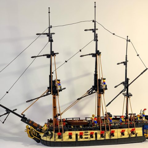 Physical build of "Imperial Frigate Concordia" from the port broadside