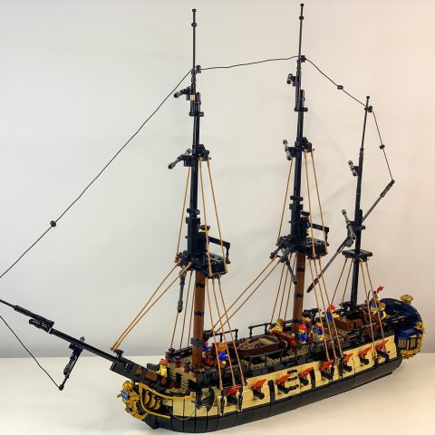 Physical build of "Imperial Frigate Concordia" from stern looking towards the port broadside