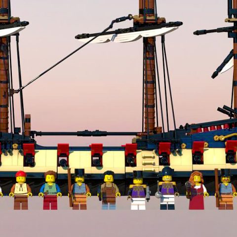 Minifigure line-up of the Series 6 version of “Privateer Frigate Fortuna “