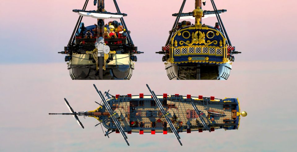 Bow, stern and deck for the "Privateer Frigate Fortuna" by Brick Perfection