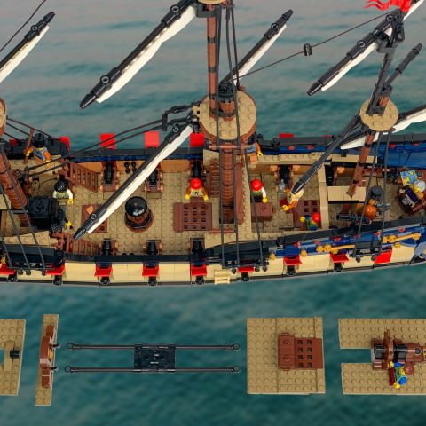 Interior of the Series 6 “Privateer Frigate Fortuna” by Brick Perfection