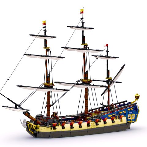 Port Broadside of the Series 6 “Privateer Frigate Fortuna”