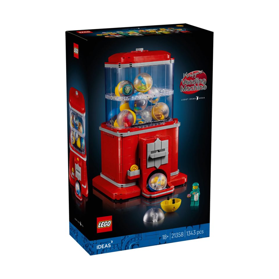 Front of the box for 21358 Minifigure Vending Machine