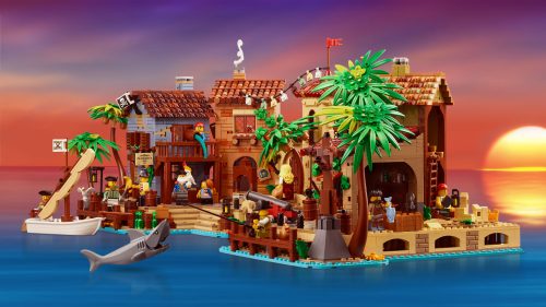 Sun setting behind 910053 The Thieves of Tortuga