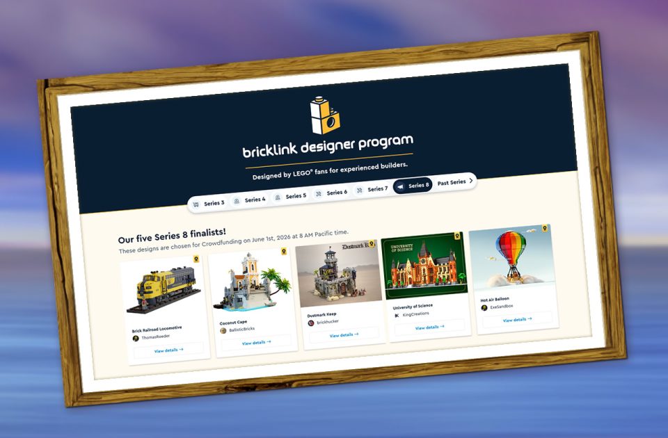 Click here to enlarge image Screenshot of Finalist announcement for BrickLink Designer Program Series 8