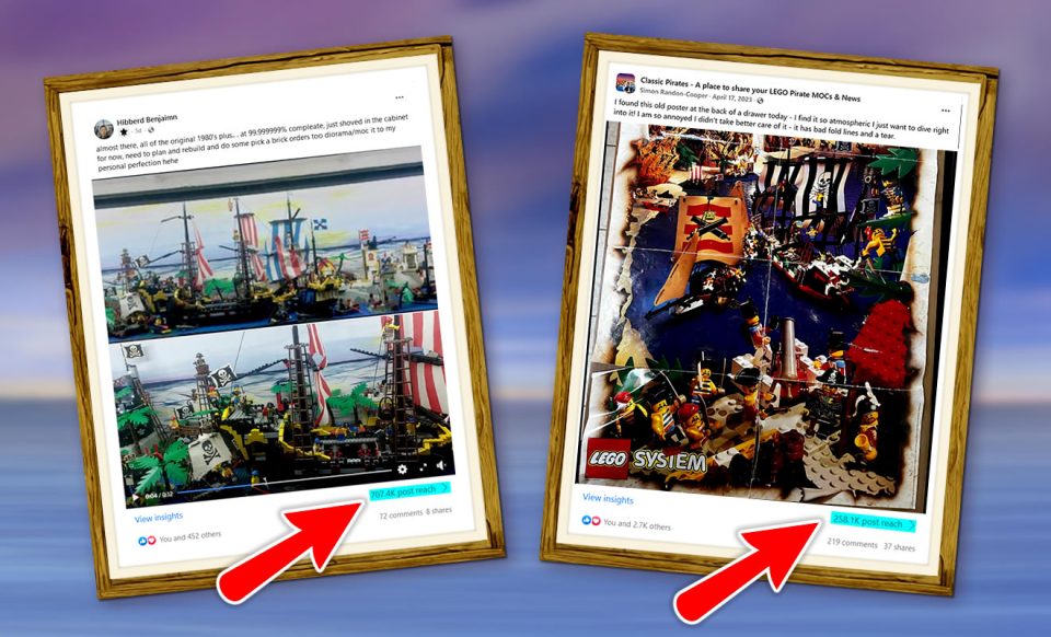 Screenshot of successfully posts in Classic Pirates Facebook Group