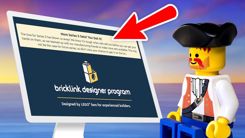 Steve with BrickLink Designer Series 5 main page on monitor