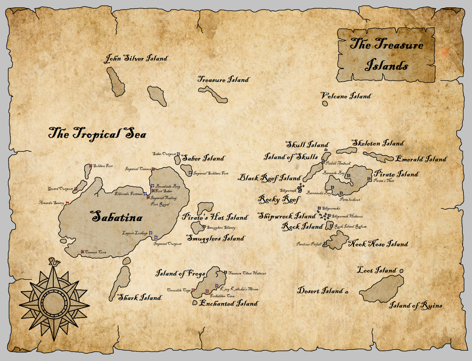 Featured Image for LEGO Pirate map, Sabatina island.