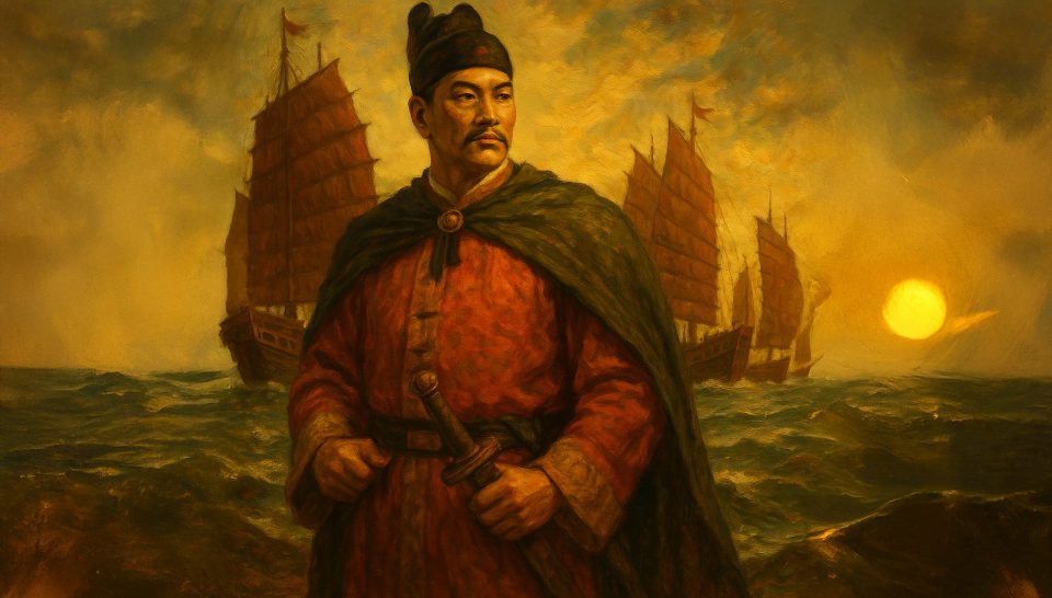 Admiral Zheng He and his fleet of Junks
